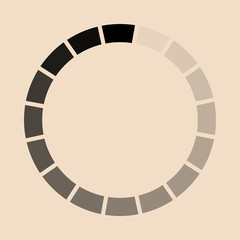 Round download sign isolated on ivory background. Load icon. Data loading bar. Vector stock illustration