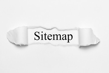 Sitemap on white torn paper