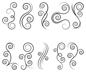 Ornamental design elements.Black dividers on white background. Vector illustration for design, postcard, menu, wedding invitation and books.