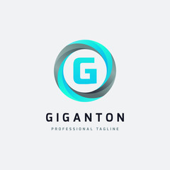 Letter G Blue Circle Logo Design - Vector File
