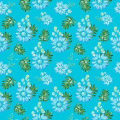 watercolor pattern spring flowers 3