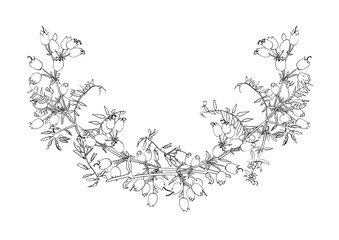 Fototapeta premium Engraving flower pattern