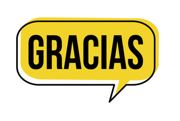 Thank you on spanish language ( Gracias ) speech bubble