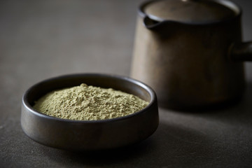 Tea powder with teapot 