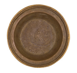Antique metal plate isolated on white background. Retro style. Vintage.