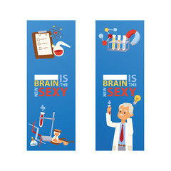 Chemistry vector chemical science pharmacy scientist research in school laboratory backdrop illustration set of background lab scientific equipment microscope banner