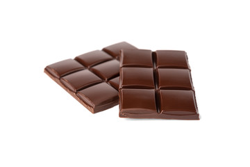 Chocolate bar isolated on white background.
