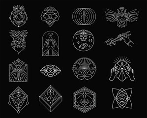 Mystic Line Stroke Icon Pictogram Symbol Illustration Set Collection