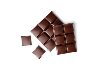 Chocolate bar isolated on white background.