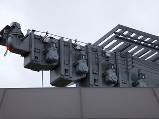 crane on a background of blue sky