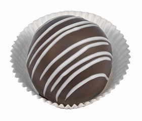 Round cake with chocolate icing