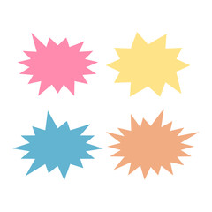 Starburst speech bubbles set. Bursting icon. Starburst isolated icons set