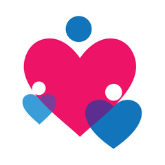 love logo, intersect love and family love logo template