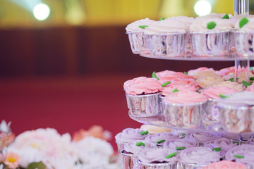 cup cake, white cake with cream, dessert