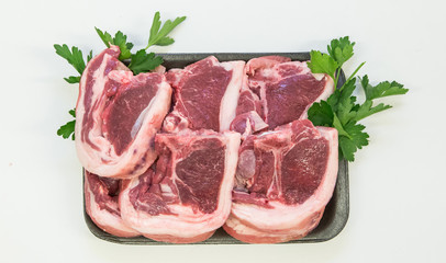 fresh raw lamb chops mutton