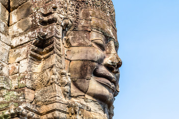 smiling stones at bayon temple cambodia