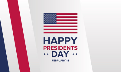 Fototapeta na wymiar Happy Presidents day in United States. Washington's Birthday. Federal holiday in America. Celebrated in February. Poster, banner and background