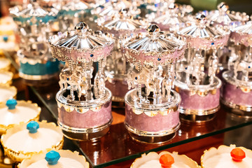 Beautiful vintage music box in the museum Otaru city