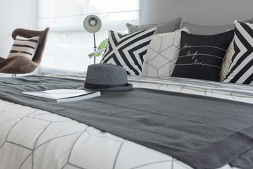 modern bedroom in black and white