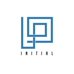 Line Initial logo Like P Initial.