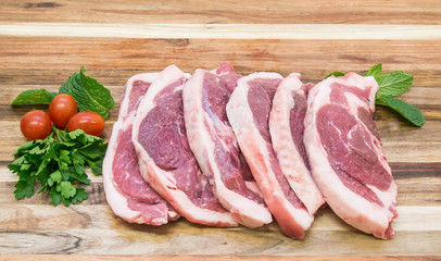 fresh raw lamb chops mutton