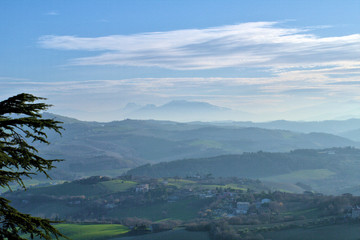 aerial view of mountains,hills,landscape,horizon,italy,travel,view,clouds,panorama,tree, day, beautiful,scenic