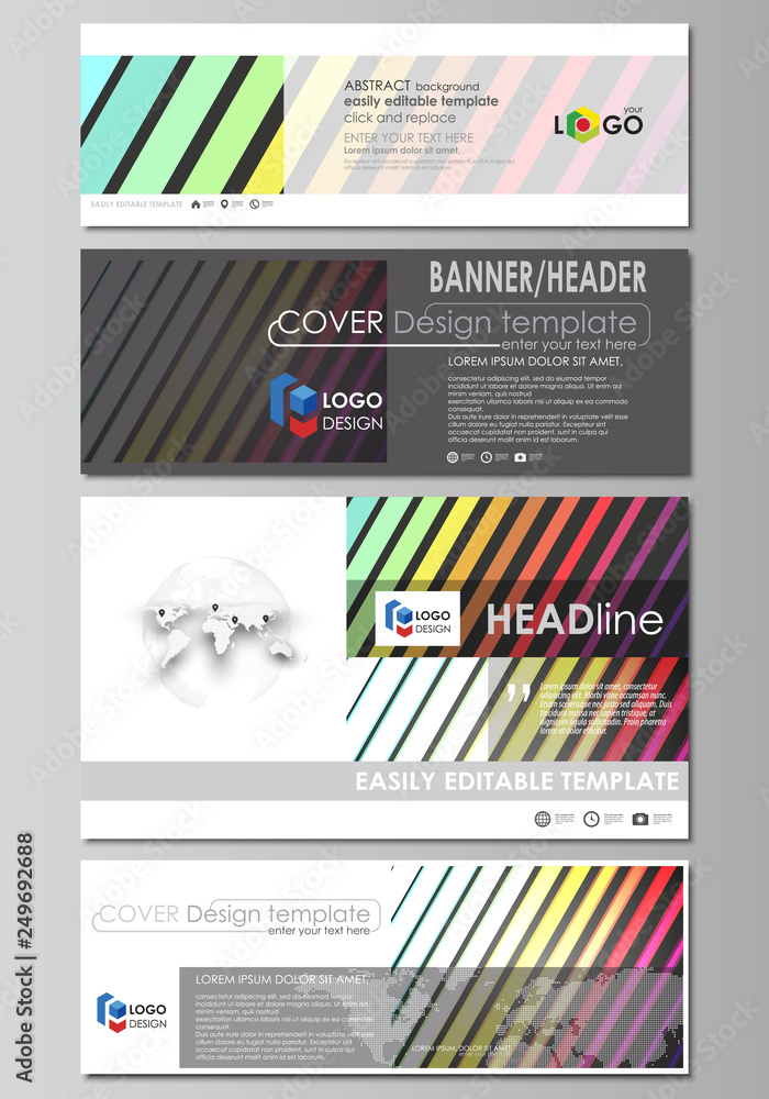 Poster social media and email headers set, modern banners. business templates. vector layout in popular siz
