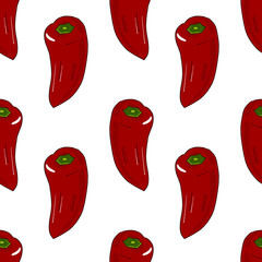 Seamless pattern of red sweet peppers for backgrond.  - 249692851