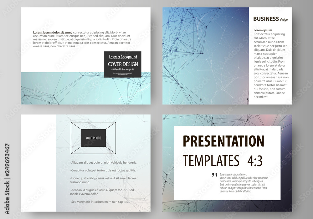 Aufkleber set of business templates for presentation slides. abstract vector layouts in flat design. compounds