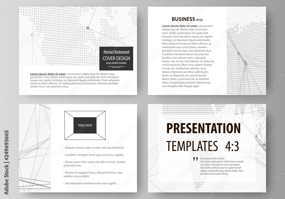 Poster the minimalistic abstract vector illustration of the editable layout of the presentation slides desi