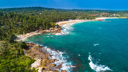 Aerial. Goyambokka beach. Tangalle, Sri Lanka.
