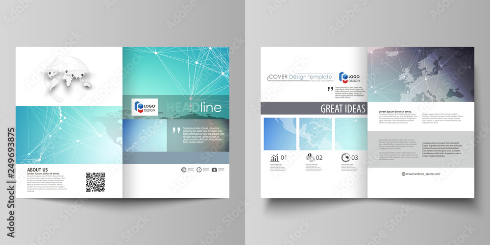 Poster the minimalistic vector illustration of editable layout of two a4 format modern covers design templa