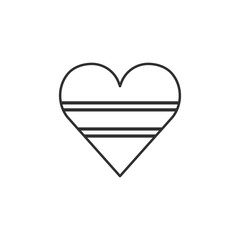 Botswana flag icon in a heart shape in black outline flat design. Independence day or National day holiday concept.