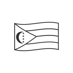 Comoros flag icon in black outline flat design. Independence day or National day holiday concept.