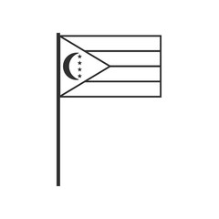 Obraz premium Comoros flag icon in black outline flat design. Independence day or National day holiday concept.