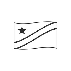 Democratic Republic of the Congo flag icon in black outline flat design. Independence day or National day holiday concept.