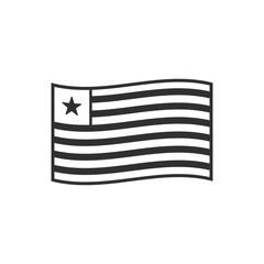 Liberia flag icon in black outline flat design. Independence day or National day holiday concept.