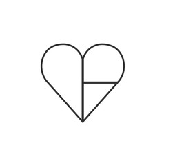 Madagascar flag icon in a heart shape in black outline flat design. Independence day or National day holiday concept.