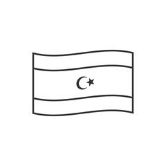 Libya flag icon in black outline flat design. Independence day or National day holiday concept.