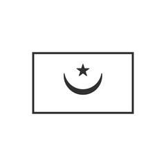 Mauritania flag icon in black outline flat design. Independence day or National day holiday concept.