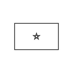 Morocco flag icon in black outline flat design. Independence day or National day holiday concept.
