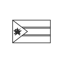 Mozambique flag icon in black outline flat design. Independence day or National day holiday concept.