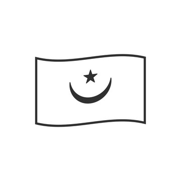 recommend clip art: Mauritania flag icon in black outline flat design. Independence day or National day holiday concept.