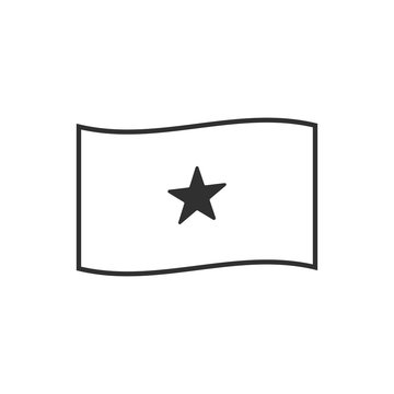 recommend clip art: Somalia flag icon in black outline flat design. Independence day or National day holiday concept.