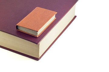  Books are different, large and small.