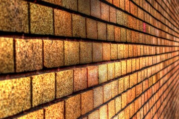 Textured brick wall converging lines