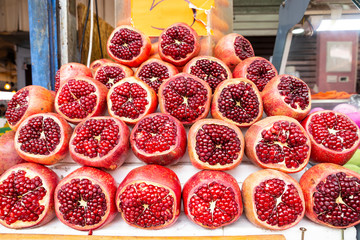 Close up pomegranate fruits