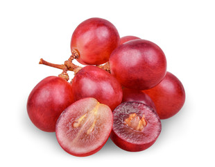 fresh red grape isolated on white background