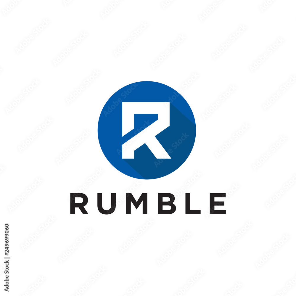 Poster unique minimal style r initial based logo