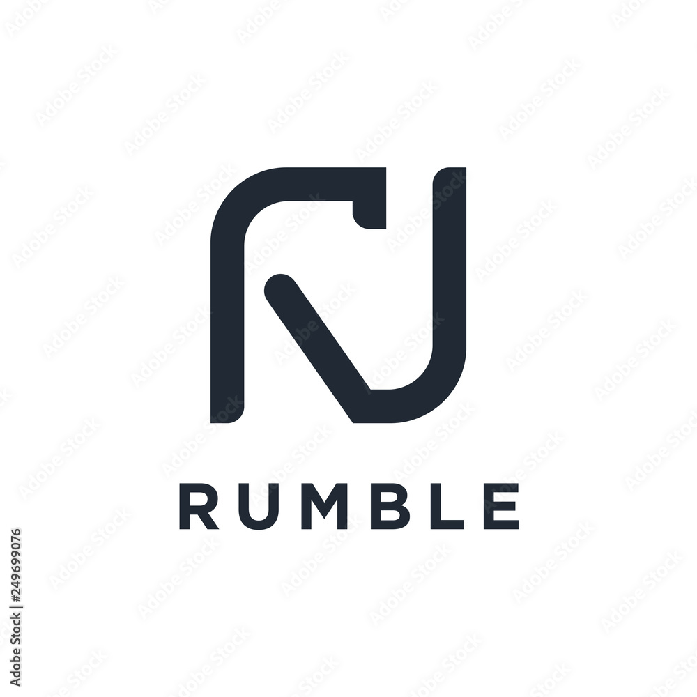 Poster Unique Minimal Style R initial based logo